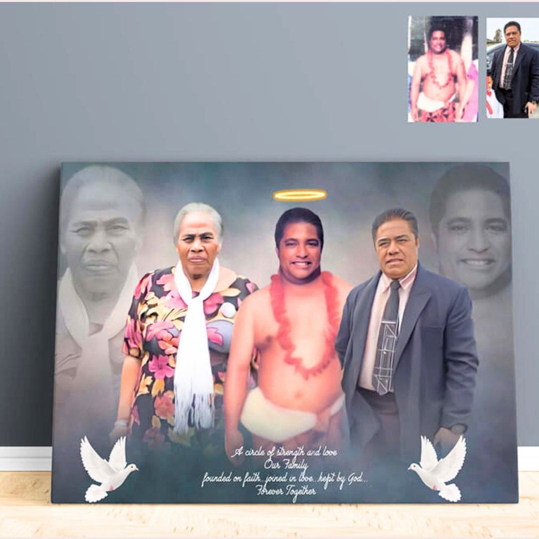 Custom Memorial Portrait Painting – Painting of Deceased Loved One with Family